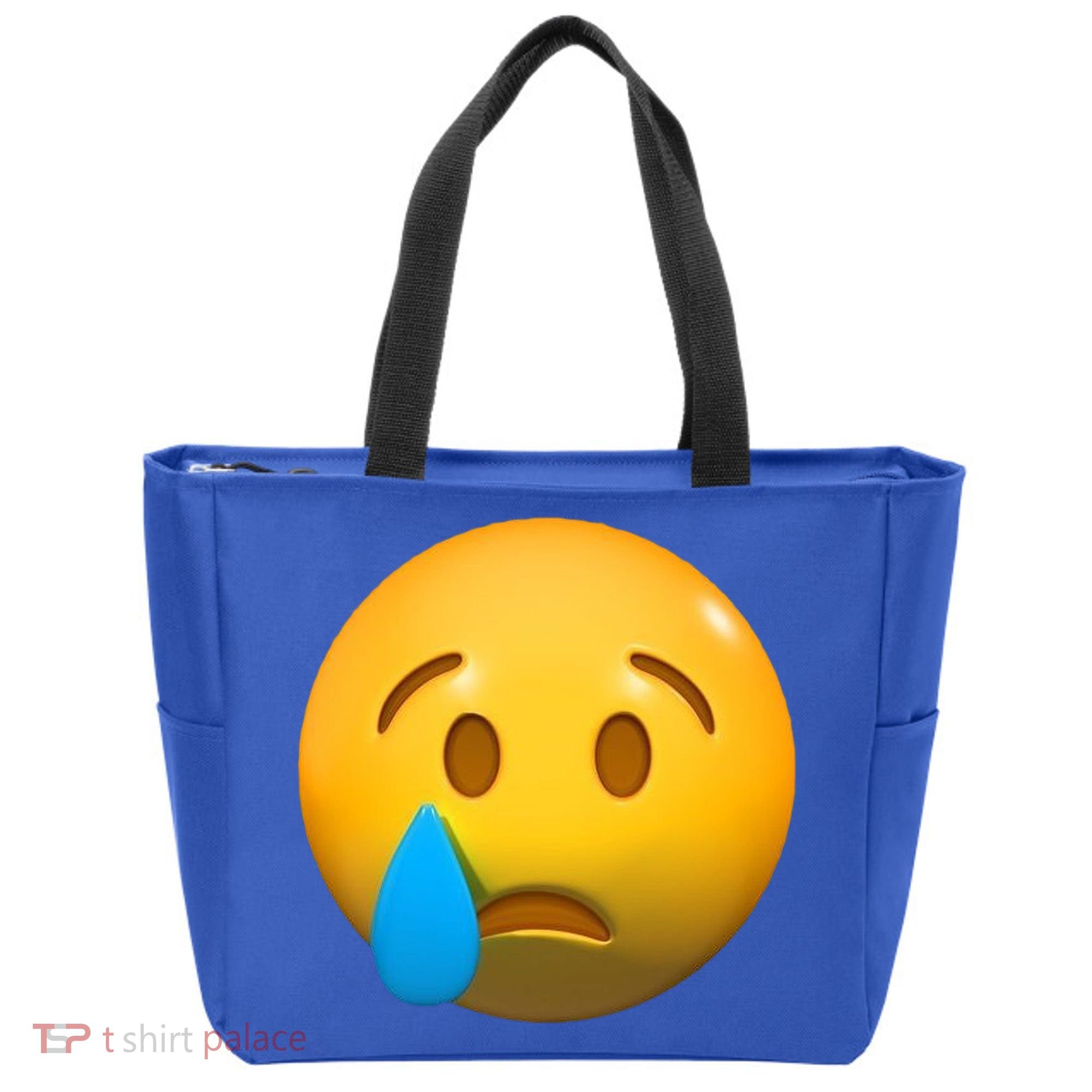 Sad Face Emoji Crying Tear Drop Tote Bag