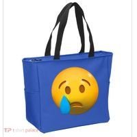 Sad Face Emoji Crying Tear Drop Tote Bag thumb 2
