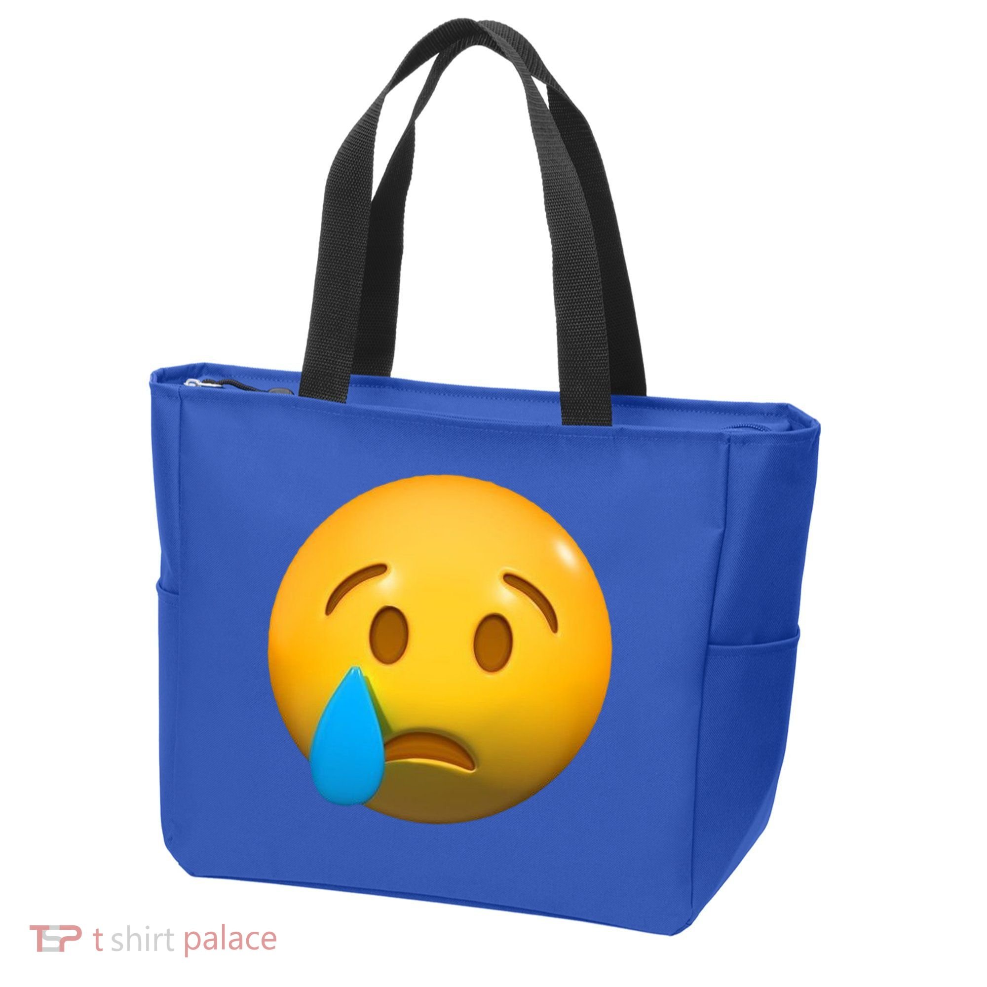 Sad Face Emoji Crying Tear Drop Tote Bag