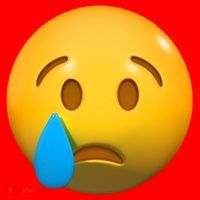 Sad Face Emoji Crying Tear Drop Santa Hat thumb 1