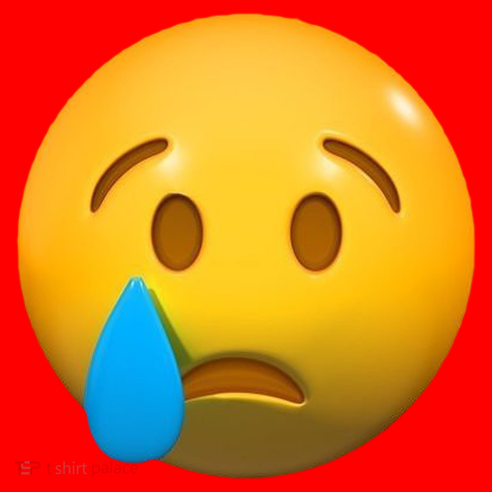 Sad Face Emoji Crying Tear Drop Santa Hat