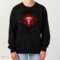 Sarcastic Funny Emotional Husband Support Do Not Pet Funny Women's Sweatshirt thumb 0