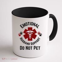Sarcastic Funny Emotional Husband Support Do Not Pet Funny Coffee Mug thumb 1