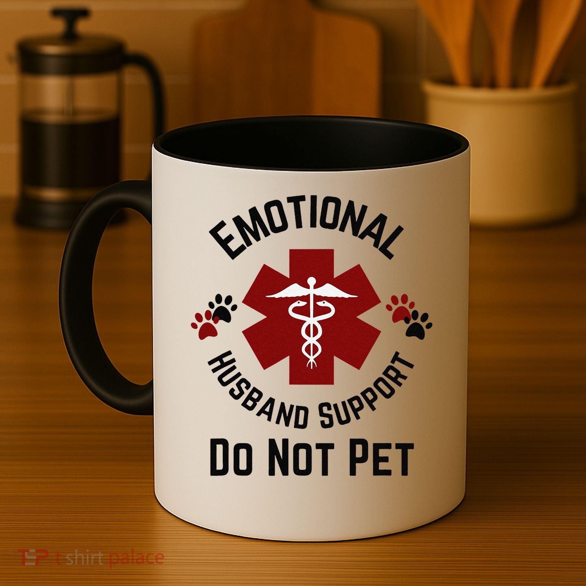 Sarcastic Funny Emotional Husband Support Do Not Pet Funny Coffee Mug