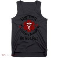 Sarcastic Funny Emotional Husband Support Do Not Pet Funny Tank Top thumb 0