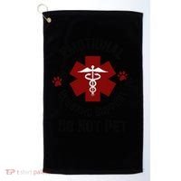 Sarcastic Funny Emotional Husband Support Do Not Pet Funny Golf Towel thumb 0