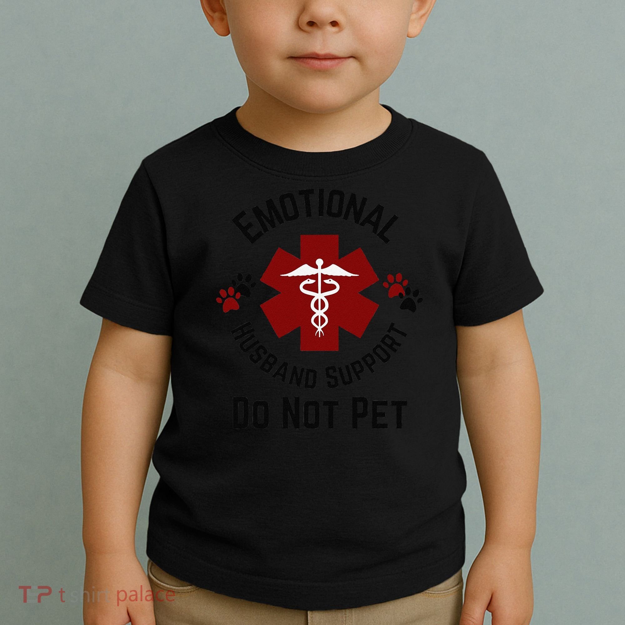 Sarcastic Funny Emotional Husband Support Do Not Pet Funny Toddler T-Shirt