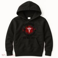 Sarcastic Funny Emotional Husband Support Do Not Pet Funny Kids Hoodie thumb 0