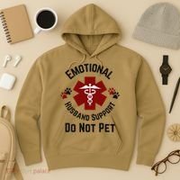 Sarcastic Funny Emotional Husband Support Do Not Pet Funny Hoodie thumb 3