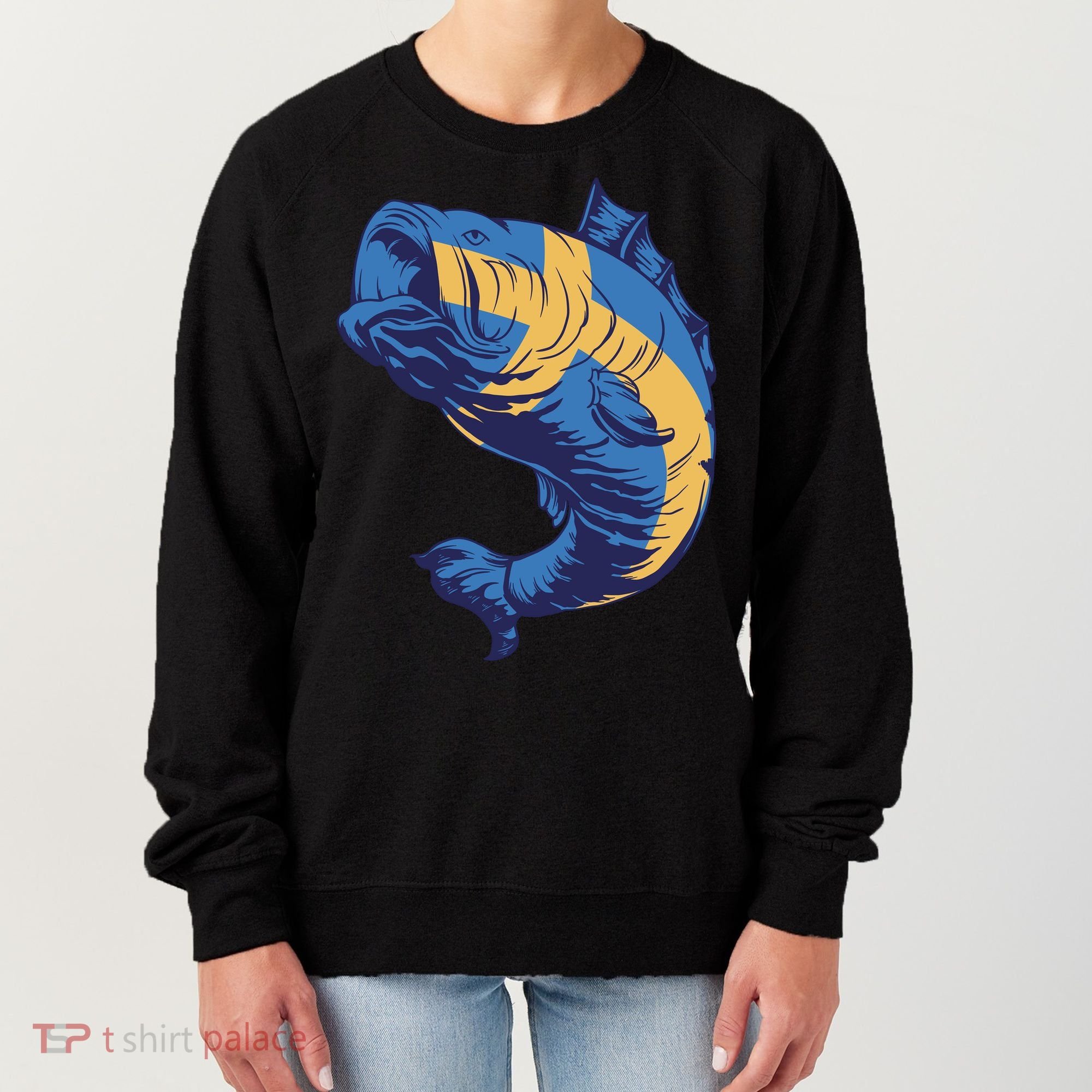 Swedish Flag Fish Women's Sweatshirt