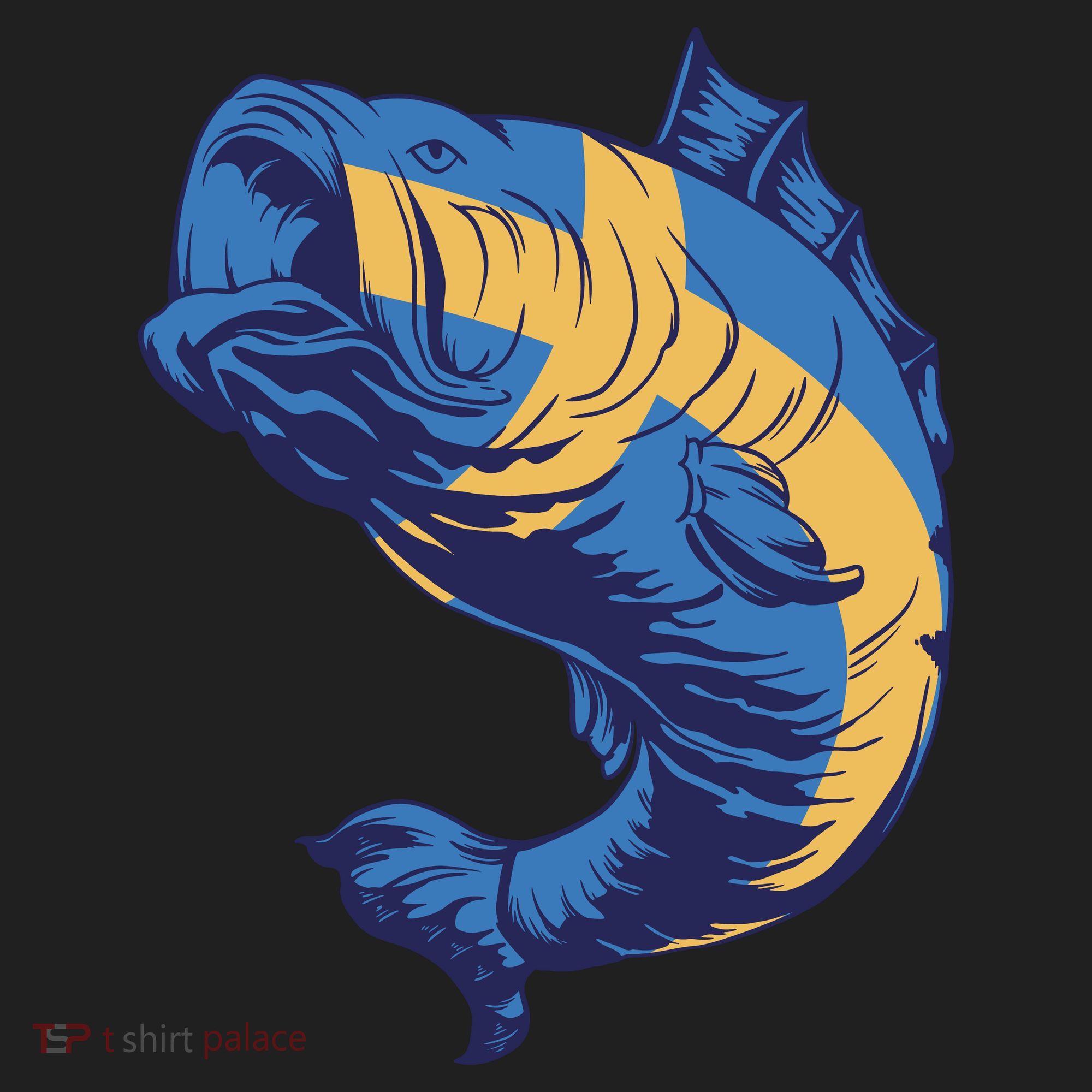 Swedish Flag Fish Women's Sweatshirt