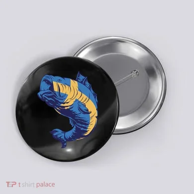Swedish Flag Fish Button