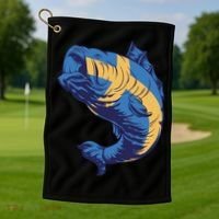 Swedish Flag Fish Golf Towel thumb 1
