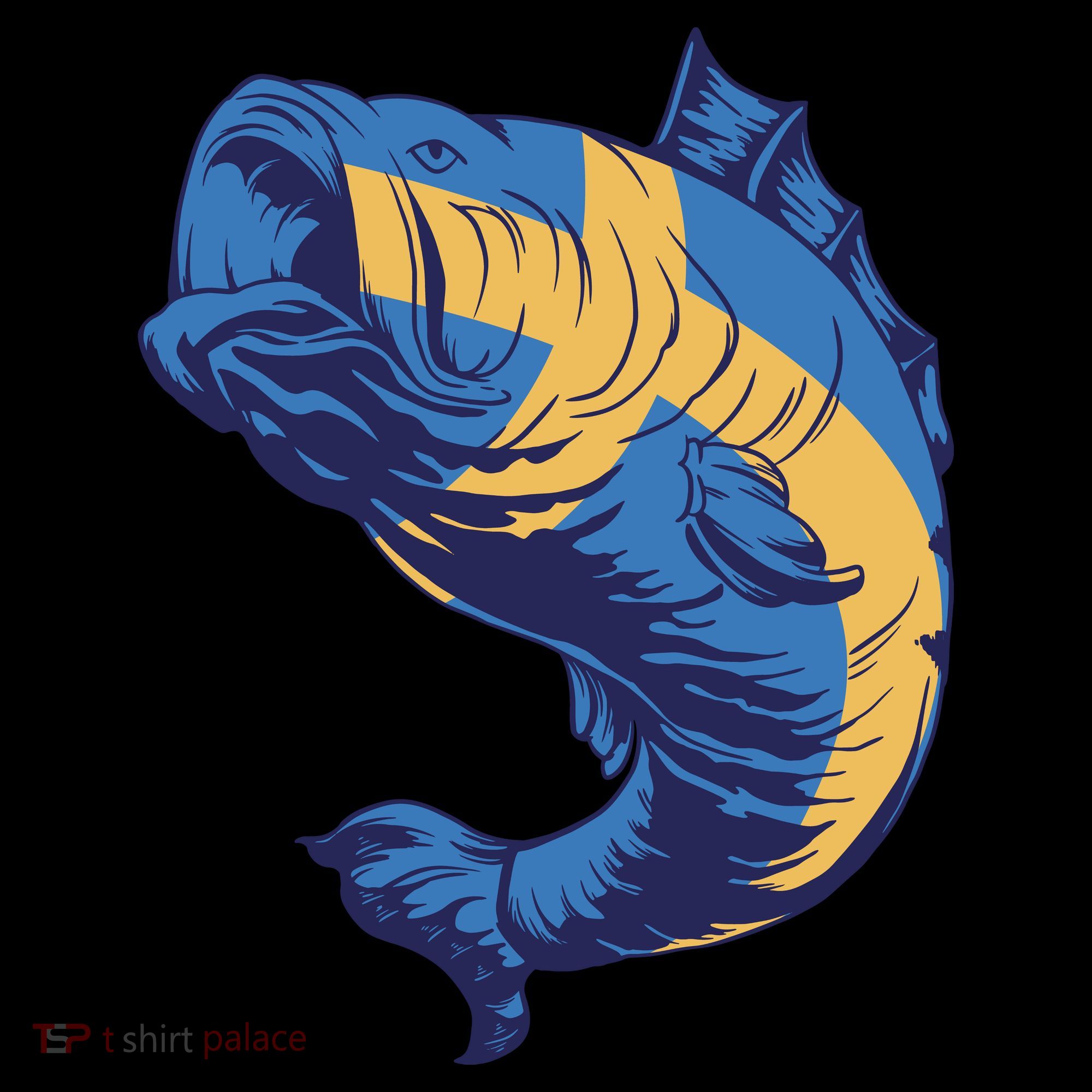 Swedish Flag Fish Tote Bag