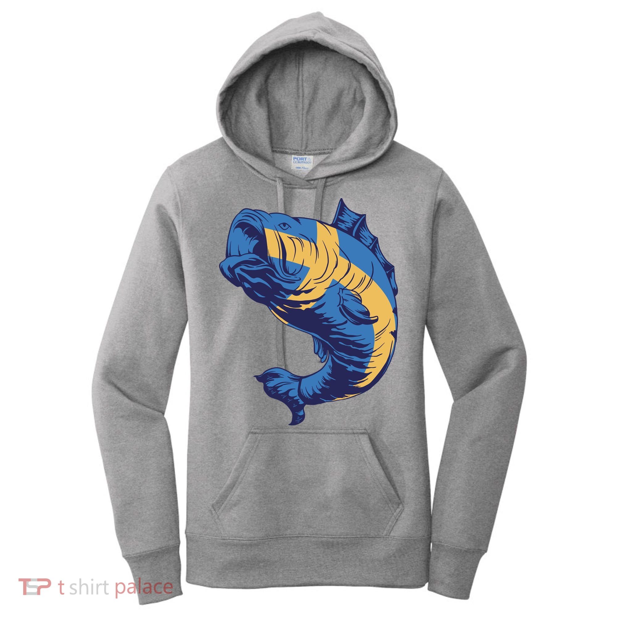 Swedish Flag Fish Women's Hoodie