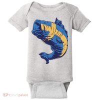 Swedish Flag Fish Baby Bodysuit thumb 0