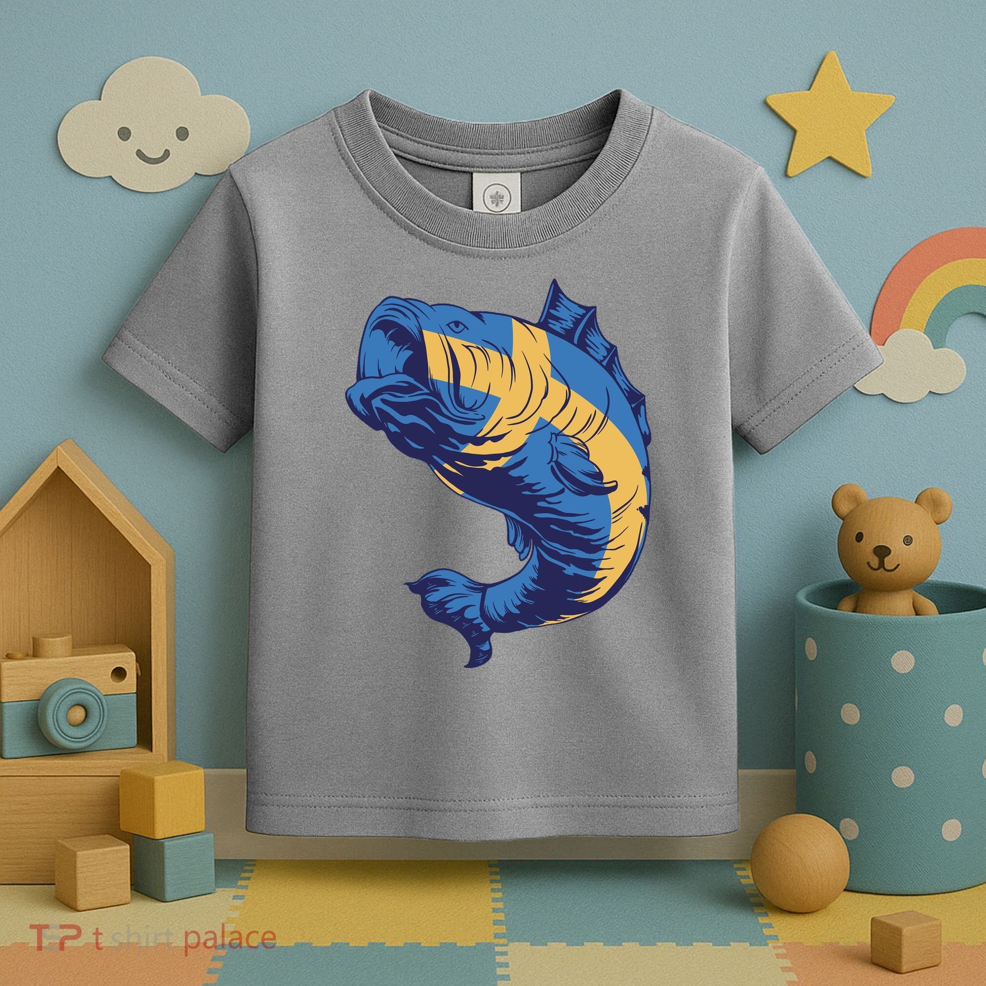 Swedish Flag Fish Toddler T-Shirt