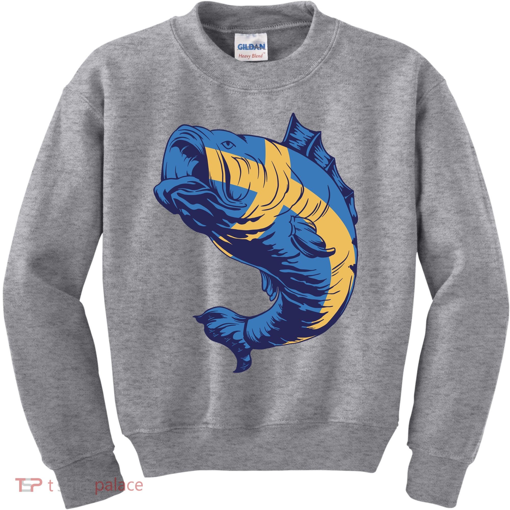 Swedish Flag Fish Kids Sweatshirt