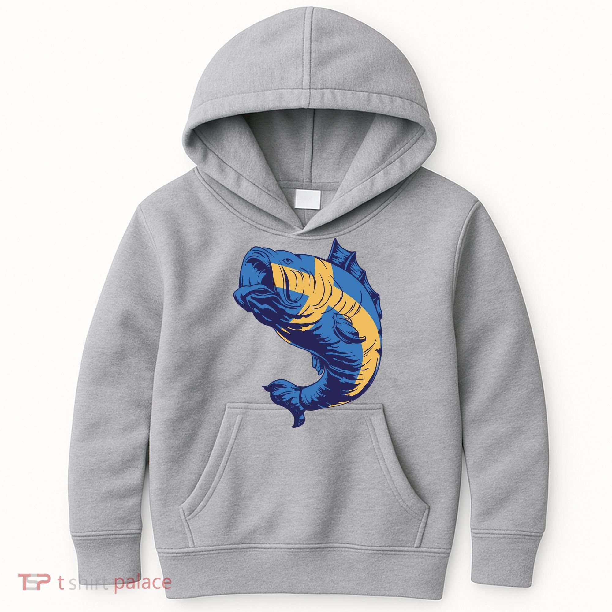 Swedish Flag Fish Kids Hoodie