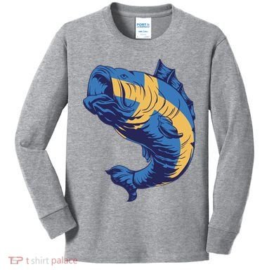 Swedish Flag Fish Kids Long Sleeve Shirt