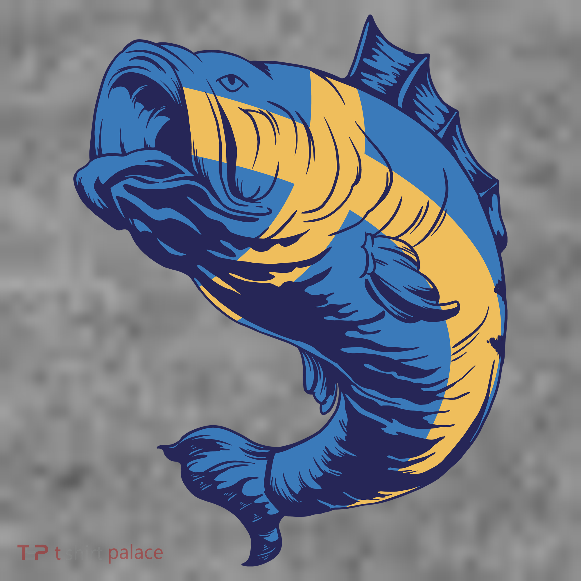 Swedish Flag Fish Kids Long Sleeve Shirt