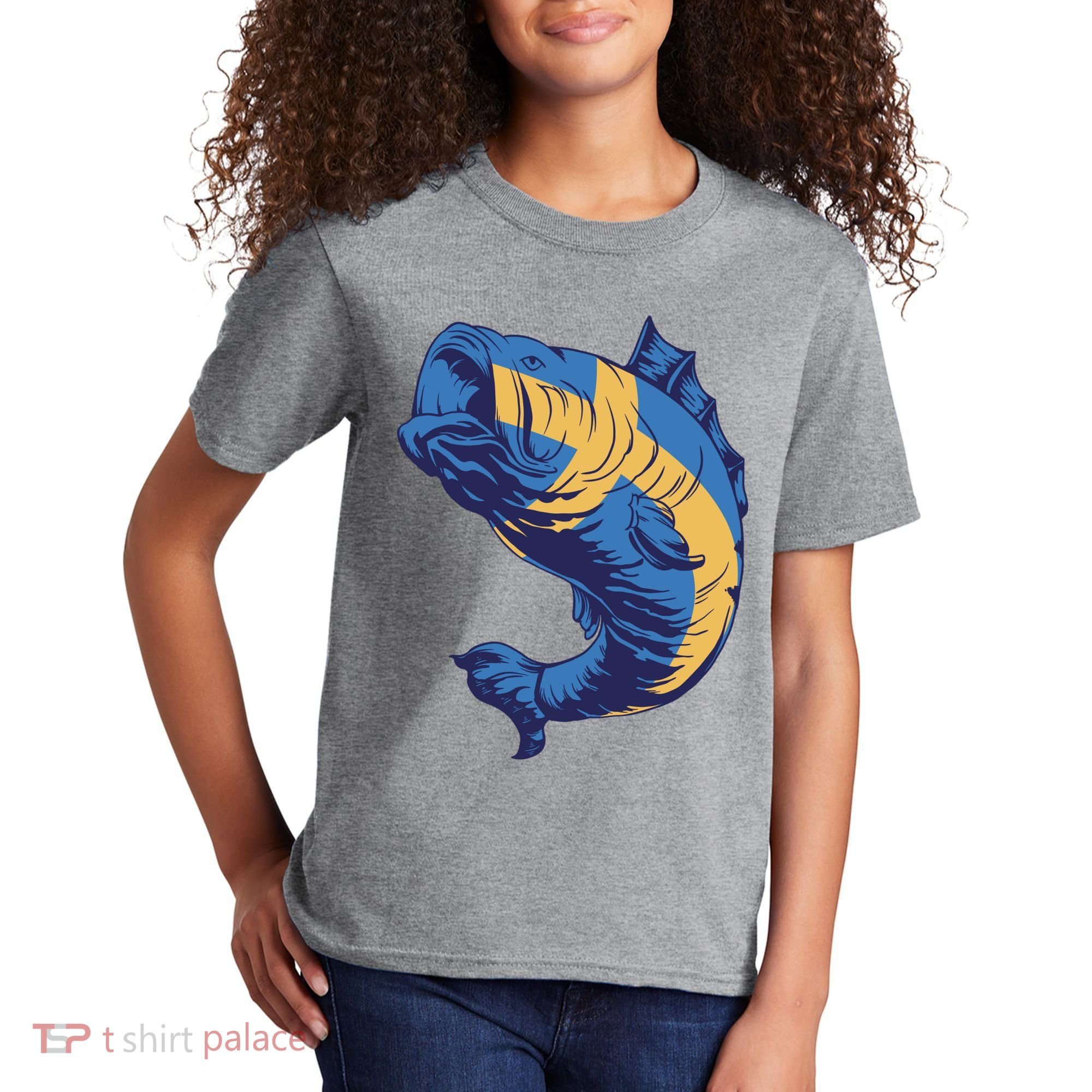 Swedish Flag Fish Kids T-Shirt