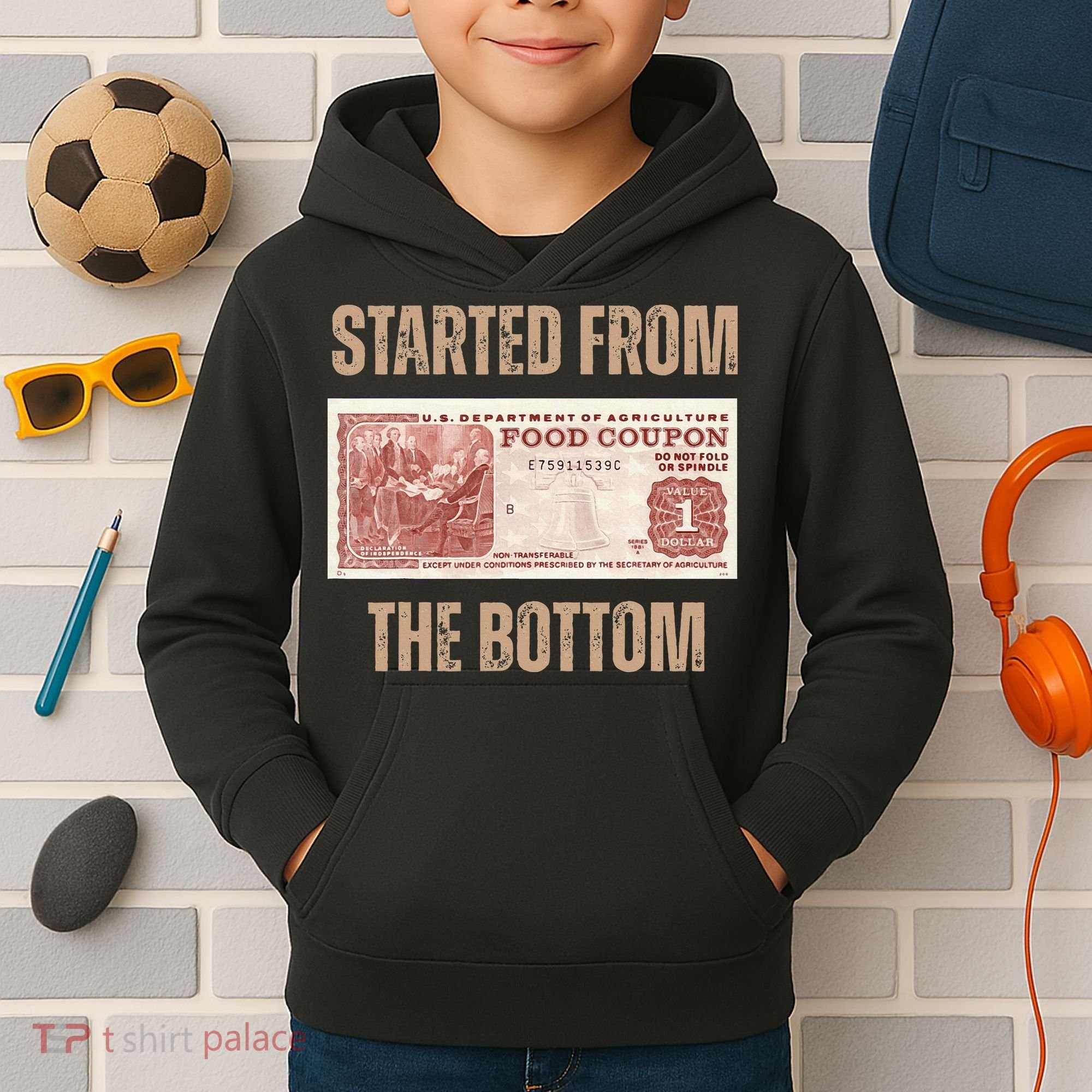 Started From Food Stamp Amounts In Each State The Bottom Kids Hoodie