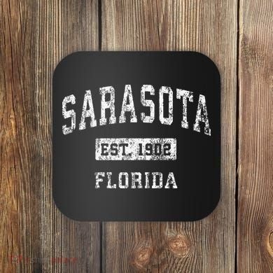 Sarasota Florida Fl Vintage Established Coaster