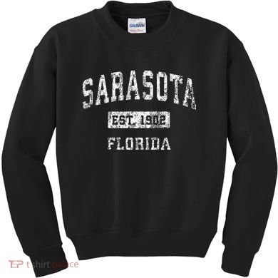 Sarasota Florida Fl Vintage Established Kids Sweatshirt
