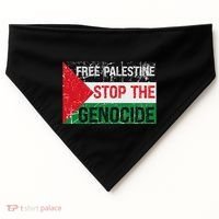 Supporting Freedom Free Palestine Stop The Genocide USA-Made Doggie Bandana thumb 0