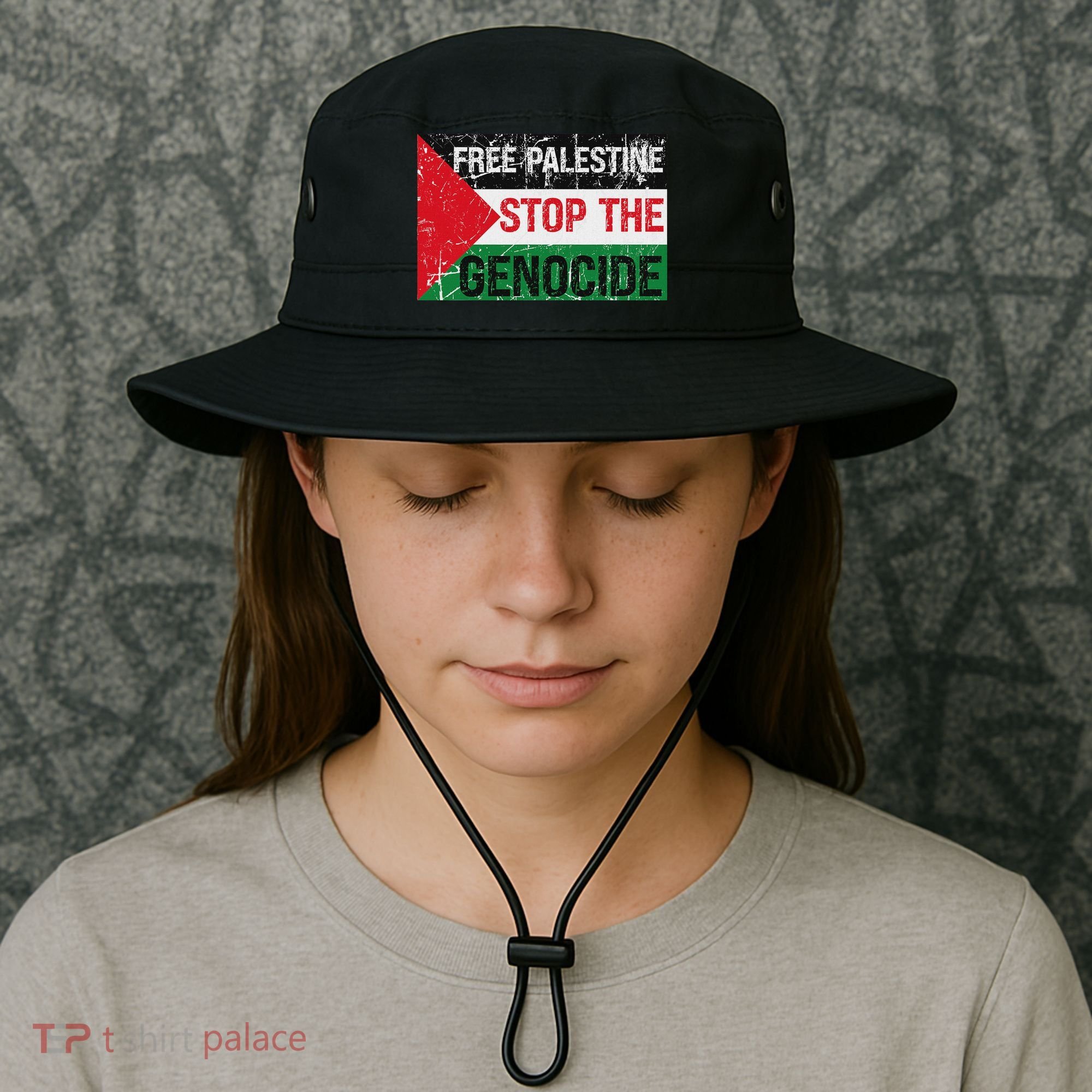 Supporting Freedom Free Palestine Stop The Genocide Bucket Hat
