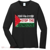 Supporting Freedom Free Palestine Stop The Genocide Women's Long Sleeve Shirt thumb 0