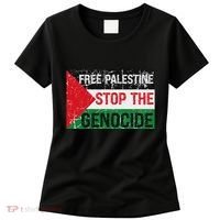 Supporting Freedom Free Palestine Stop The Genocide Women's T-Shirt thumb 0