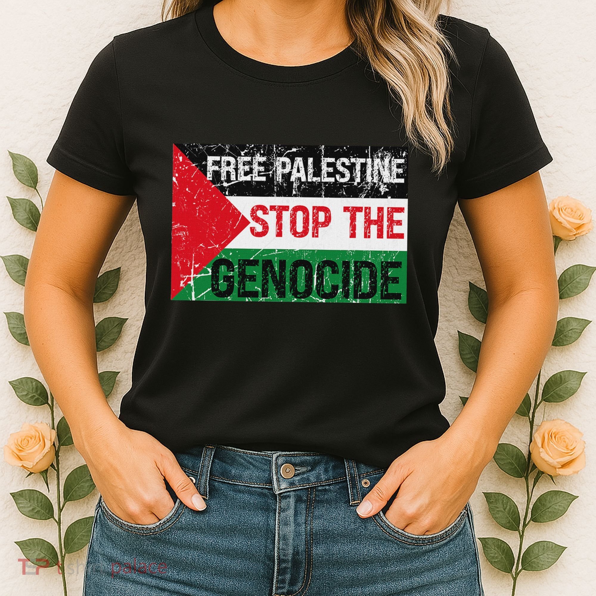 Supporting Freedom Free Palestine Stop The Genocide Women's T-Shirt