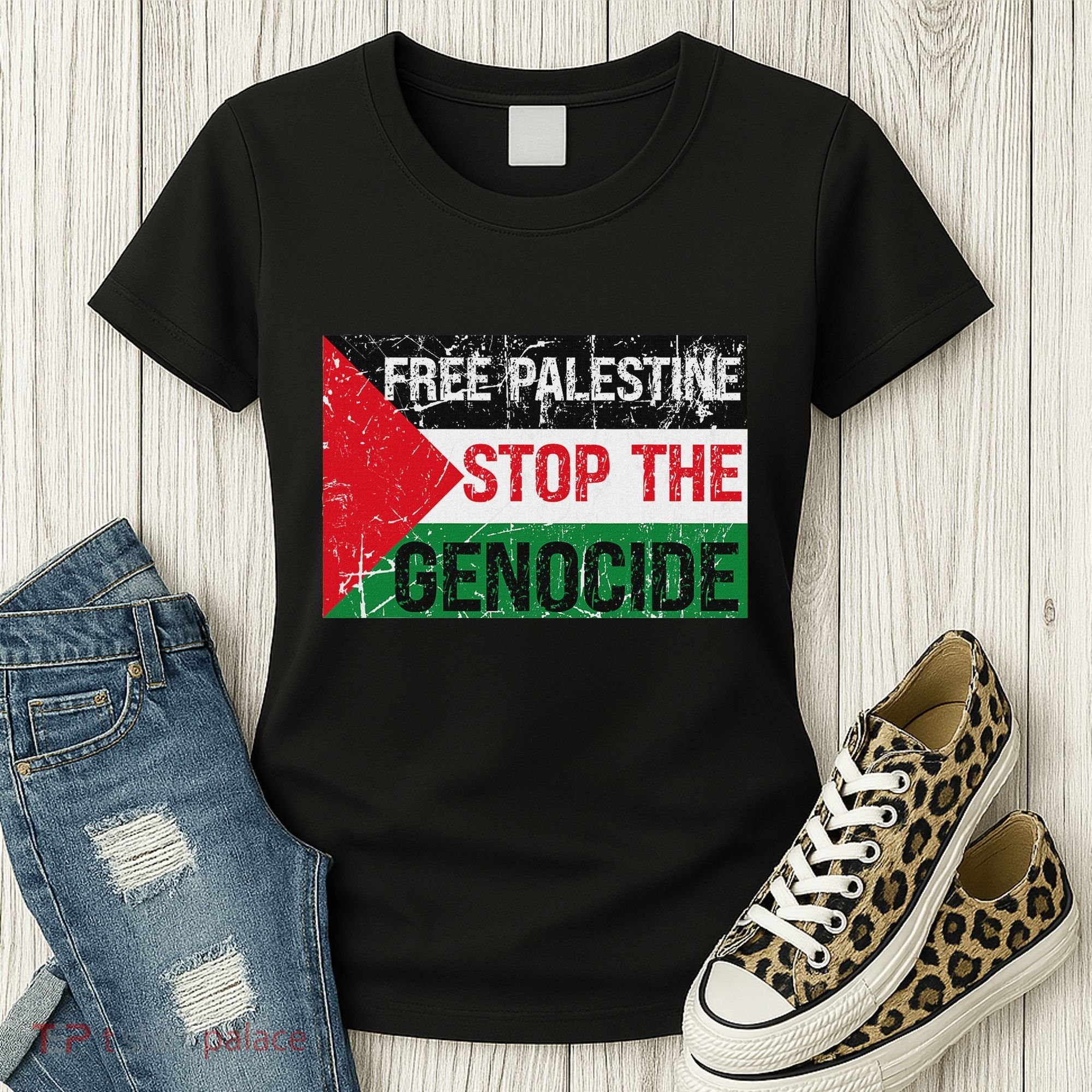 Supporting Freedom Free Palestine Stop The Genocide Women's T-Shirt