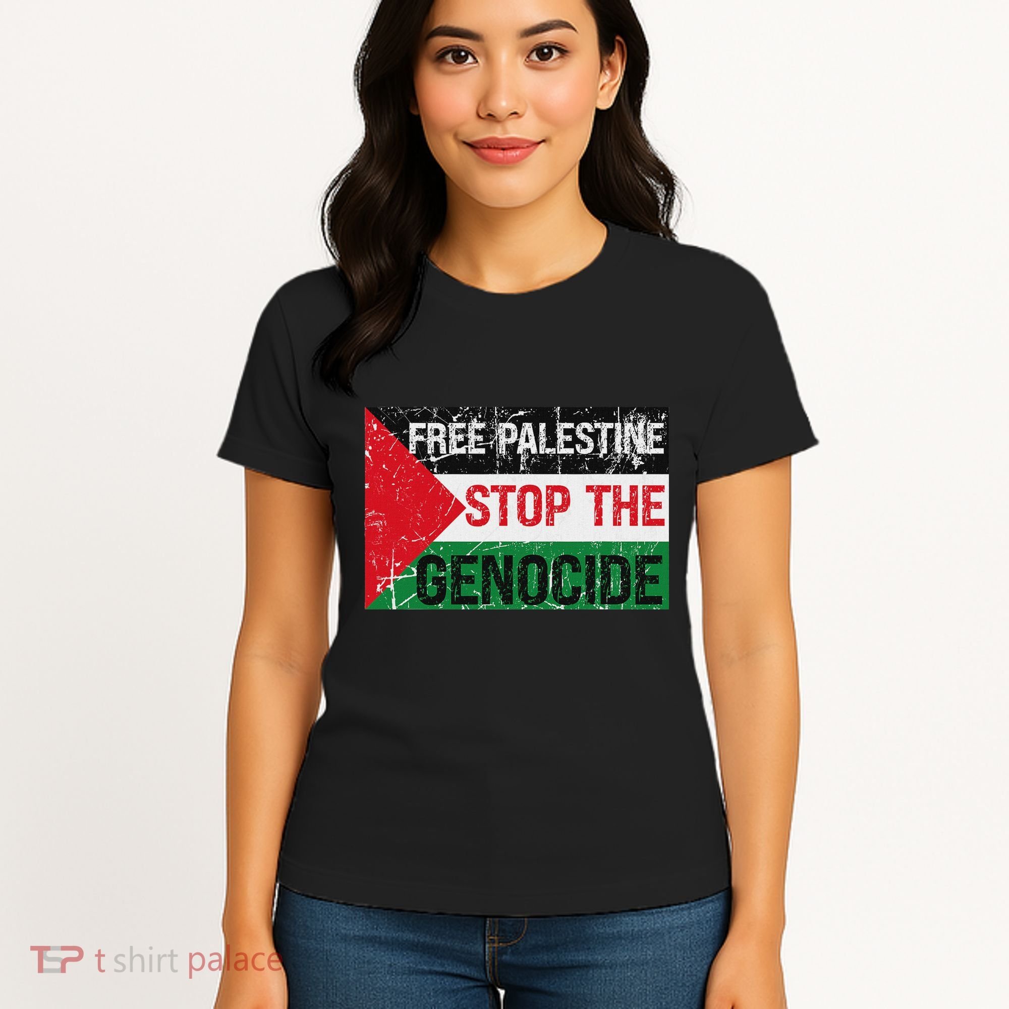 Supporting Freedom Free Palestine Stop The Genocide Women's T-Shirt