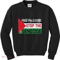 Supporting Freedom Free Palestine Stop The Genocide Kids Sweatshirt thumb 0