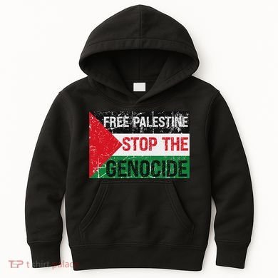 Supporting Freedom Free Palestine Stop The Genocide Kids Hoodie