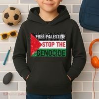 Supporting Freedom Free Palestine Stop The Genocide Kids Hoodie thumb 2