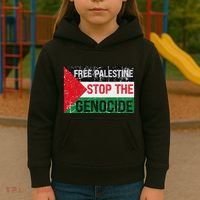Supporting Freedom Free Palestine Stop The Genocide Kids Hoodie thumb 3