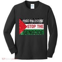 Supporting Freedom Free Palestine Stop The Genocide Kids Long Sleeve Shirt thumb 0