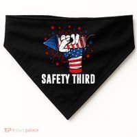 Sarcastic Fireworks Firecrackers 4th Of July Safety Third Gift USA-Made Doggie Bandana thumb 0