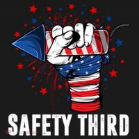 Sarcastic Fireworks Firecrackers 4th Of July Safety Third Gift USA-Made Doggie Bandana thumb 2