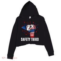 Sarcastic Fireworks Firecrackers 4th Of July Safety Third Gift Crop Fleece Hoodie thumb 0