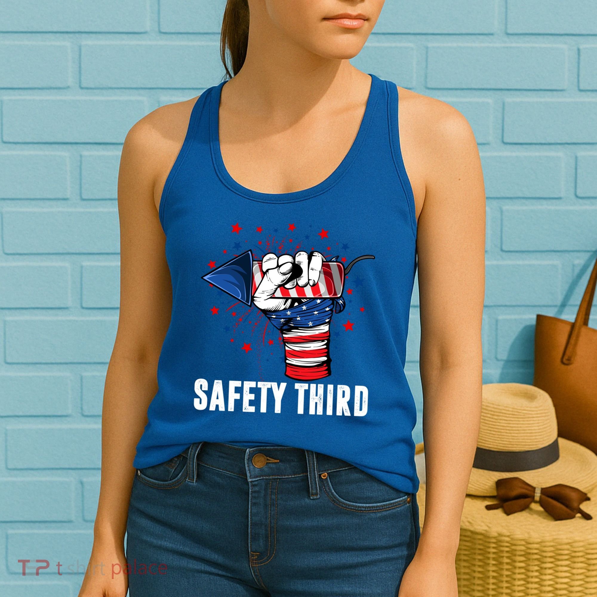 Sarcastic Fireworks Firecrackers 4th Of July Safety Third Gift Women's Tank Top