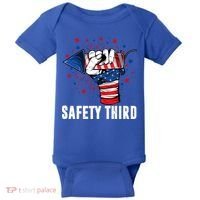 Sarcastic Fireworks Firecrackers 4th Of July Safety Third Gift Baby Bodysuit thumb 0
