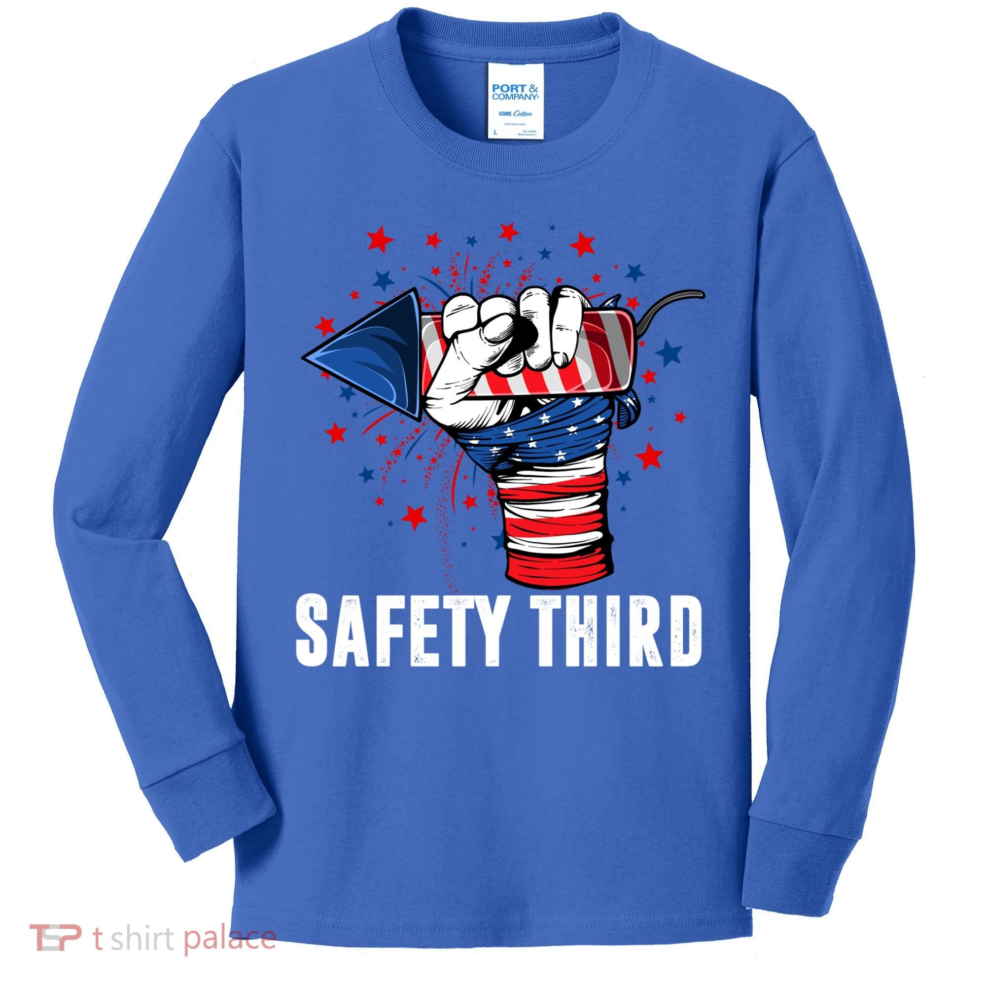 Sarcastic Fireworks Firecrackers 4th Of July Safety Third Gift Kids Long Sleeve Shirt
