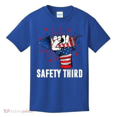 Sarcastic Fireworks Firecrackers 4th Of July Safety Third Gift Kids T-Shirt