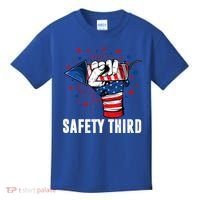 Sarcastic Fireworks Firecrackers 4th Of July Safety Third Gift Kids T-Shirt thumb 0