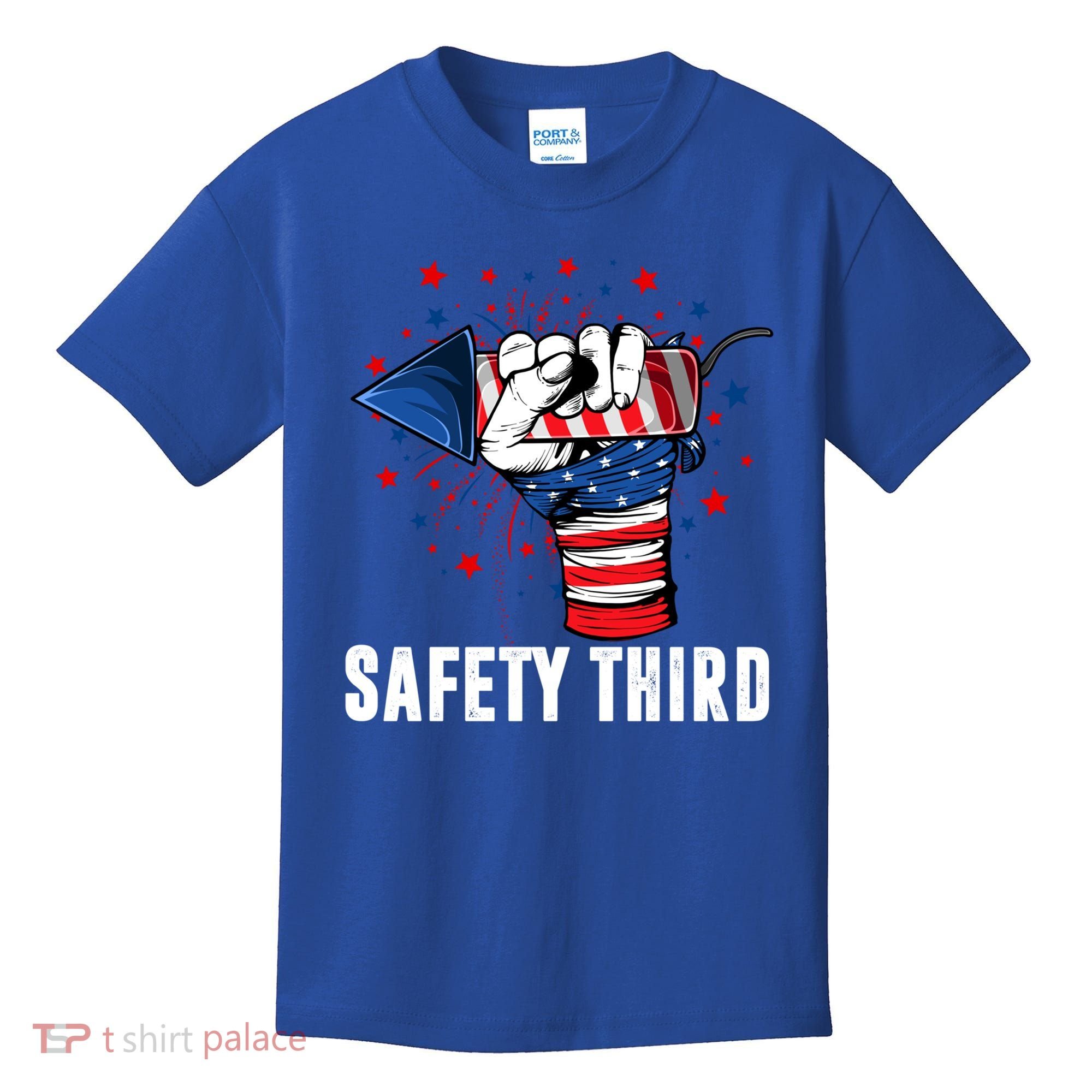 Sarcastic Fireworks Firecrackers 4th Of July Safety Third Gift Kids T-Shirt